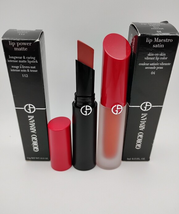 Giorgio Armani Other - Giorgio Armani Lip Power Matte & Lip Maestro Satin Duo in Red